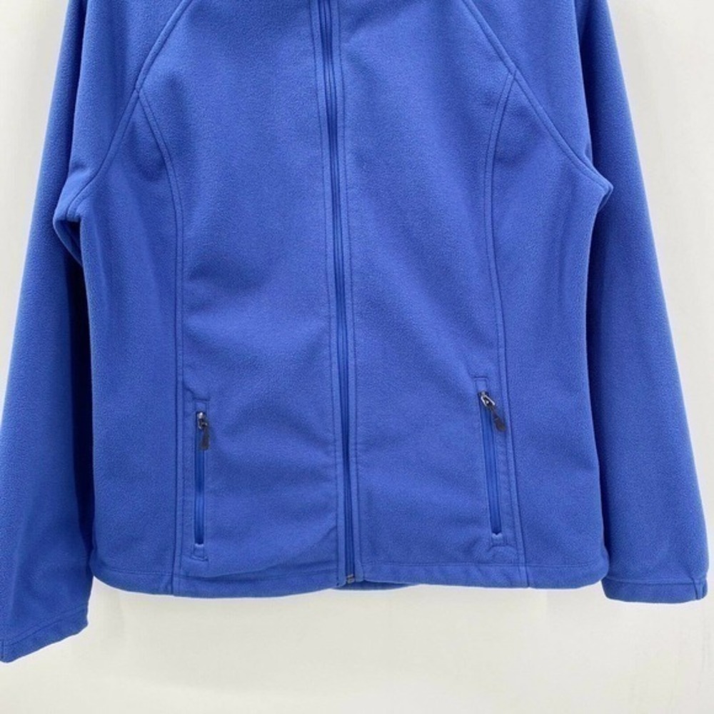 Lands End Women's Fleece Mid Weight Full Zip Jacket Blue Size M Zip Up Pockets - Picture 3 of 12